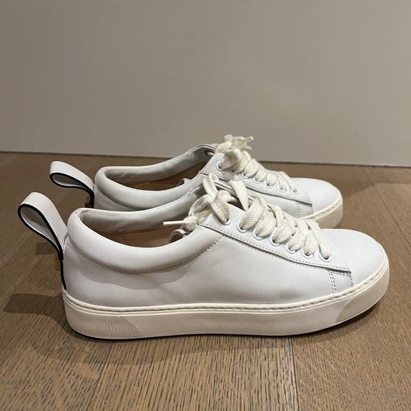 Stuart Weitzman White Lace-Up Sneakers - Picture 12 of 13